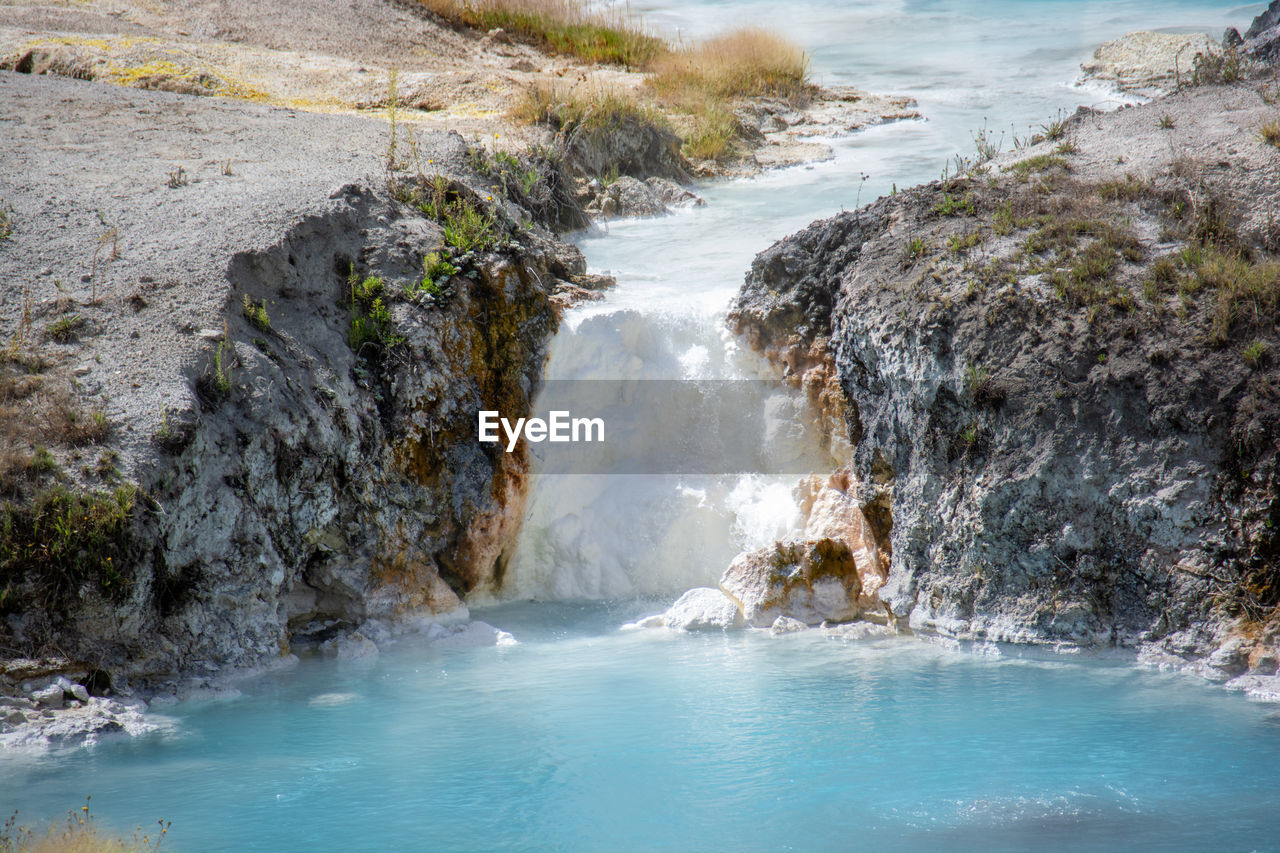 Scenic view of waterfall