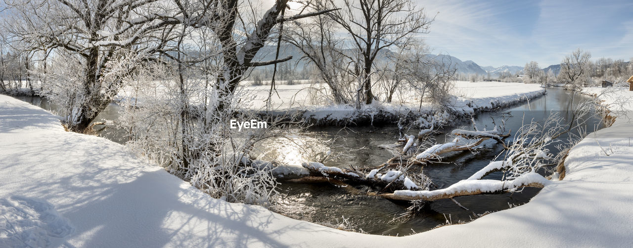 Panoramic tranquil landscape at winter in germany