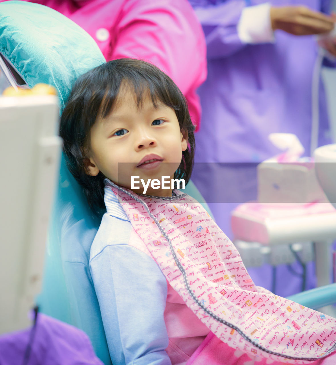 Portrait of cute girl at hospital