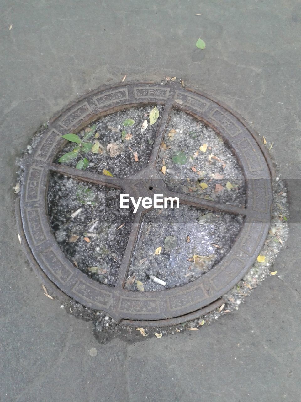 CLOSE-UP OF CIRCULAR OBJECT ON WALL