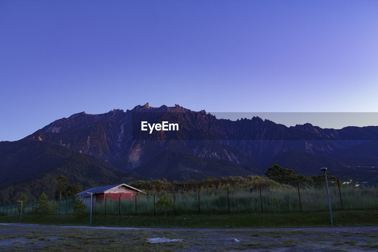 SCENIC VIEW OF LAND AGAINST CLEAR BLUE SKY