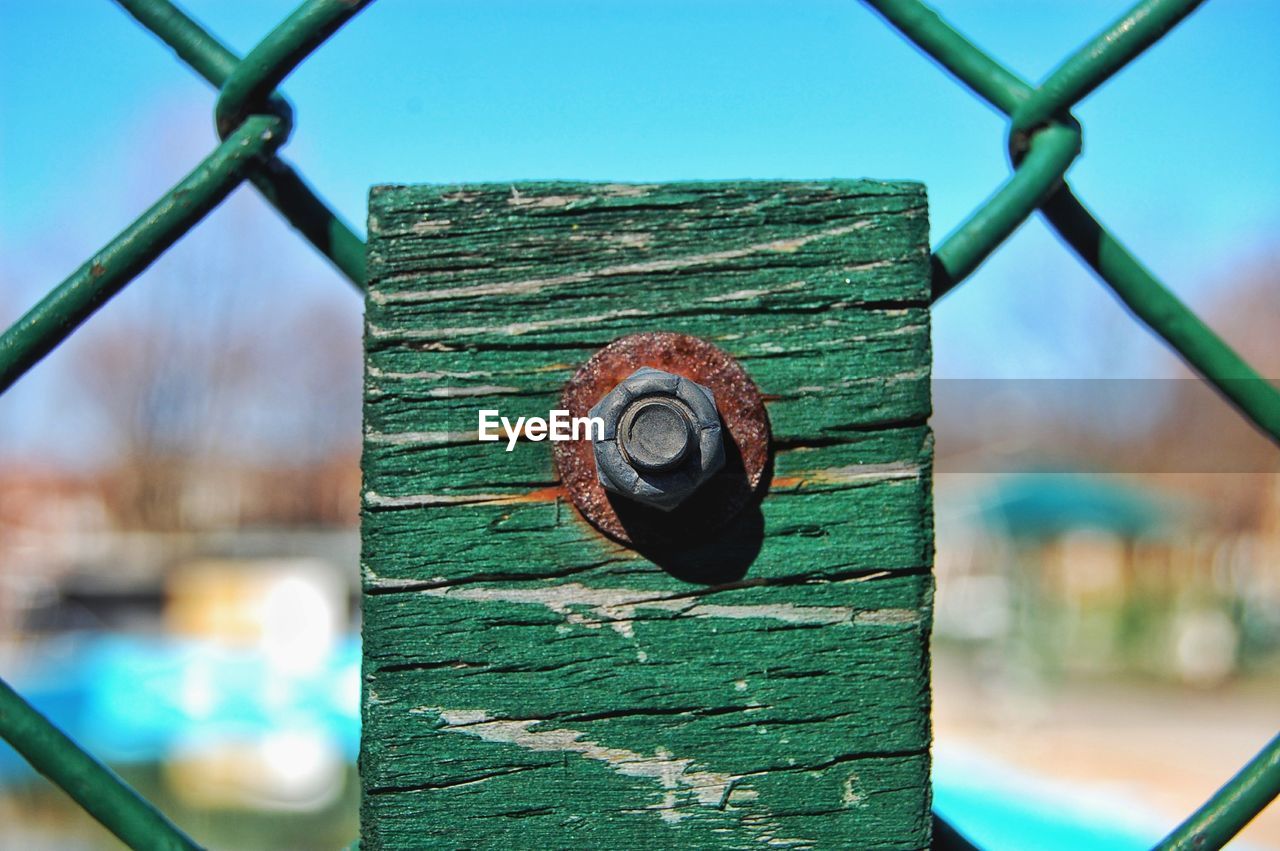 CLOSE-UP OF SNAKE ON WOOD AGAINST SKY