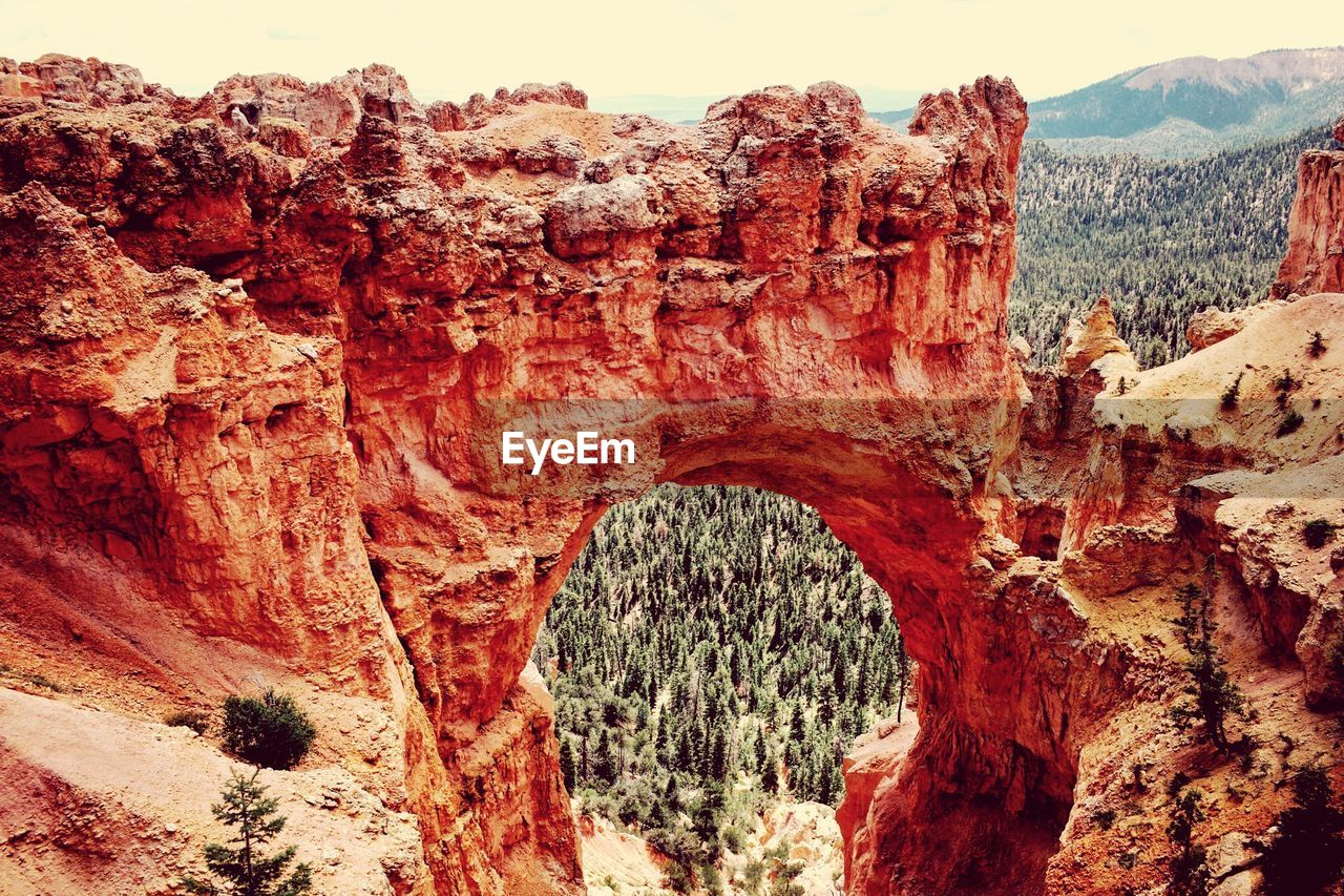 Natural arch formed of rock formations at bryce canyon national park