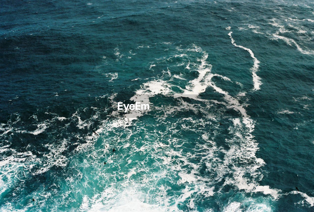 High angle view of sea waves