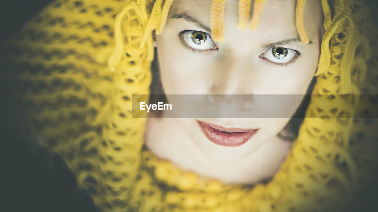 Close-up portrait of beautiful young woman