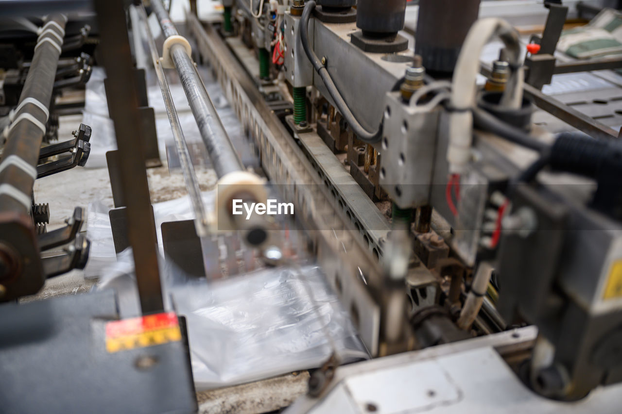 High angle view of machinery in industry