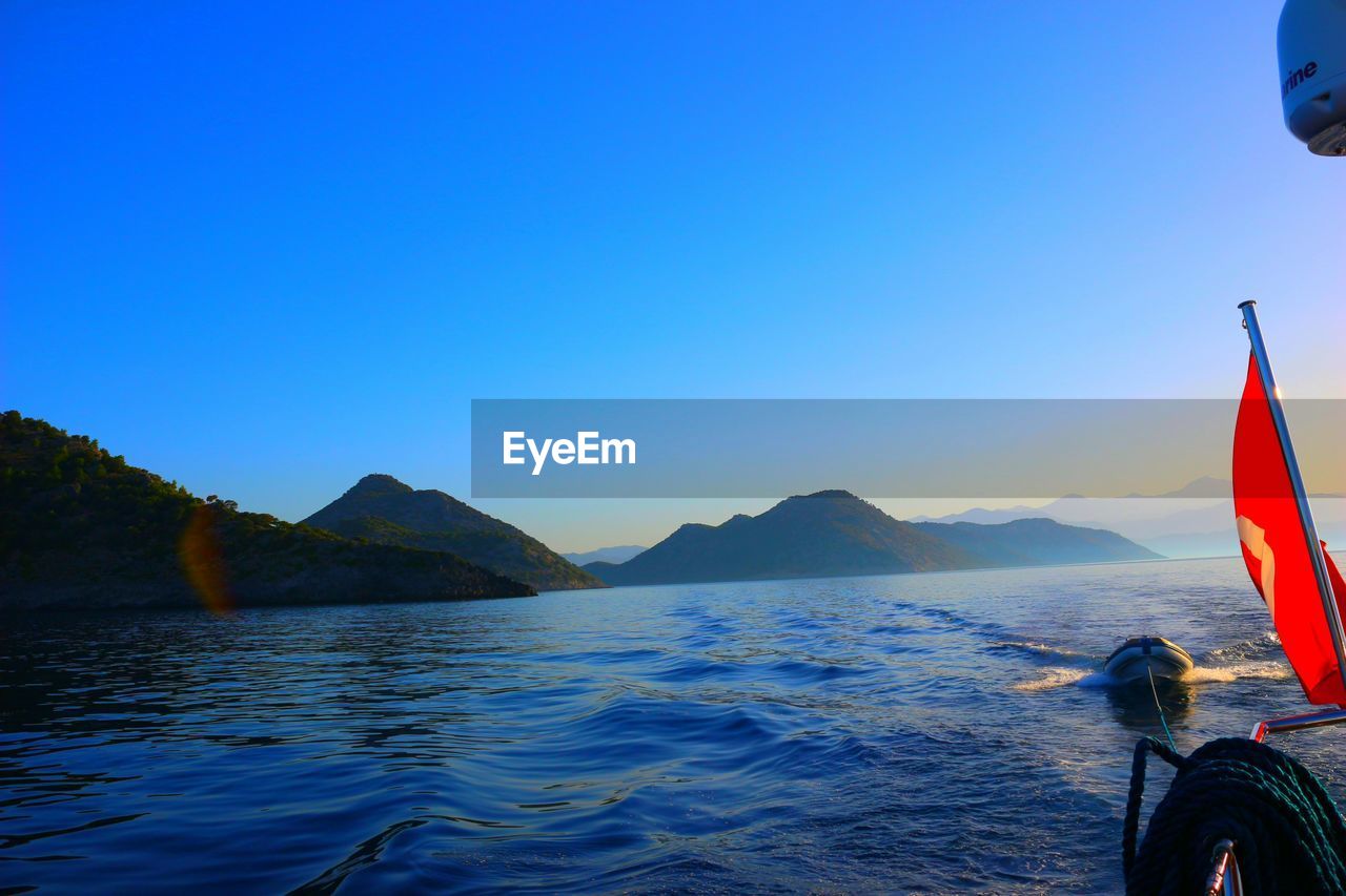 Scenic view of mountains against clear sky