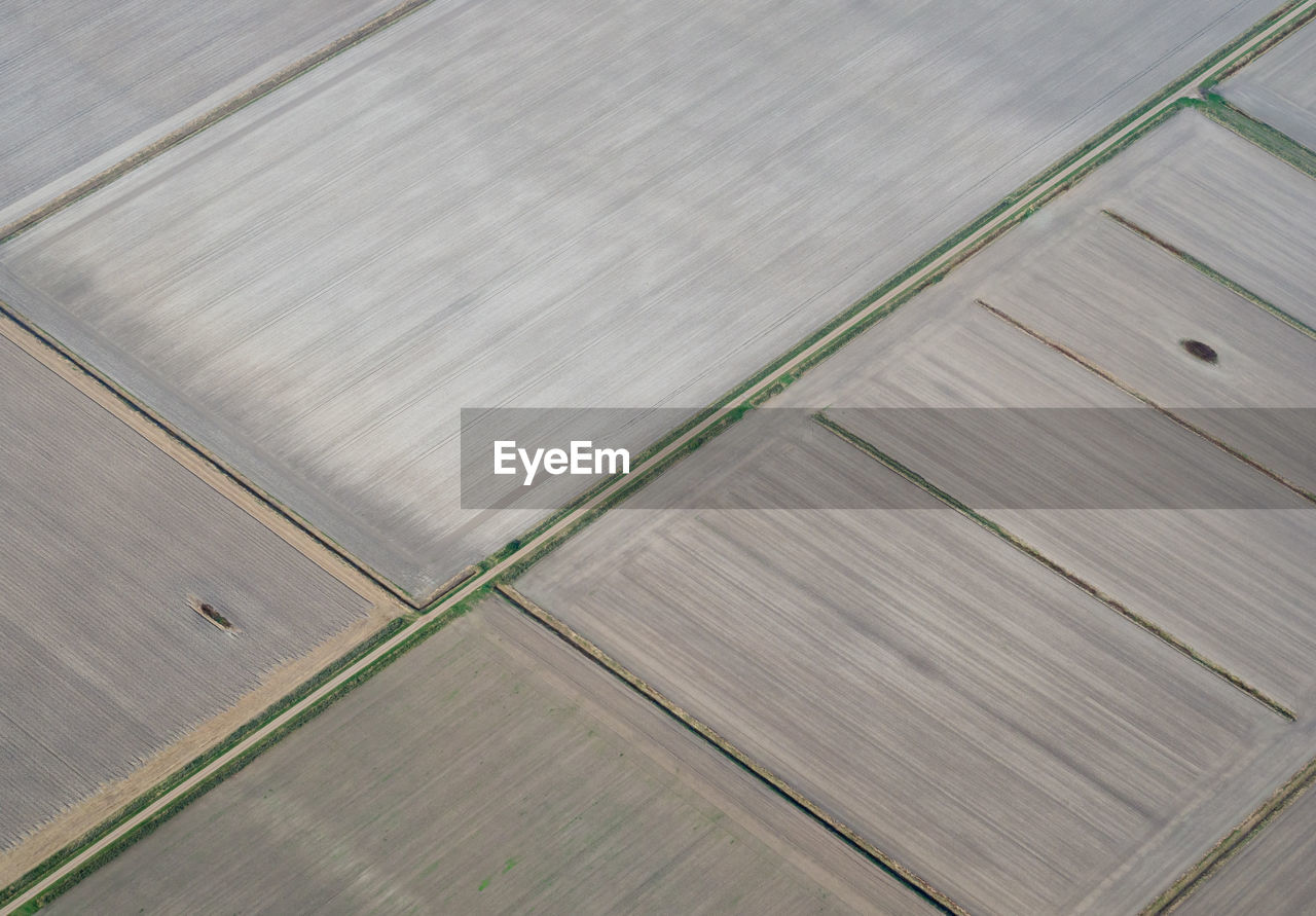 High angle view of fields