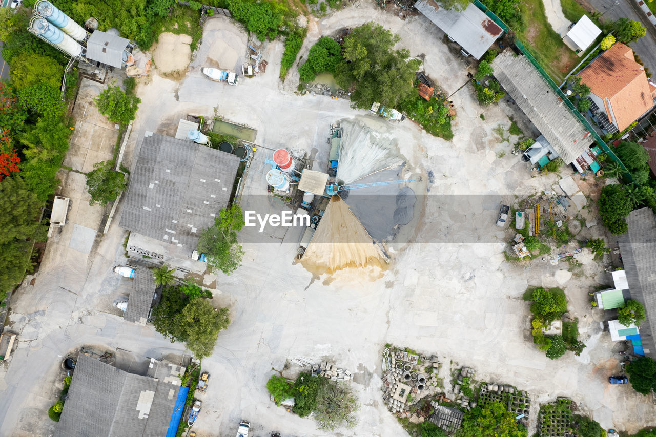 high angle view of crowd at market