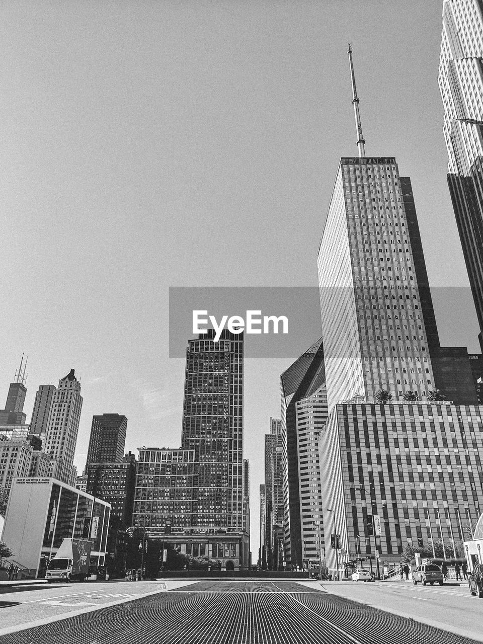 Low angle view of buildings against clear sky