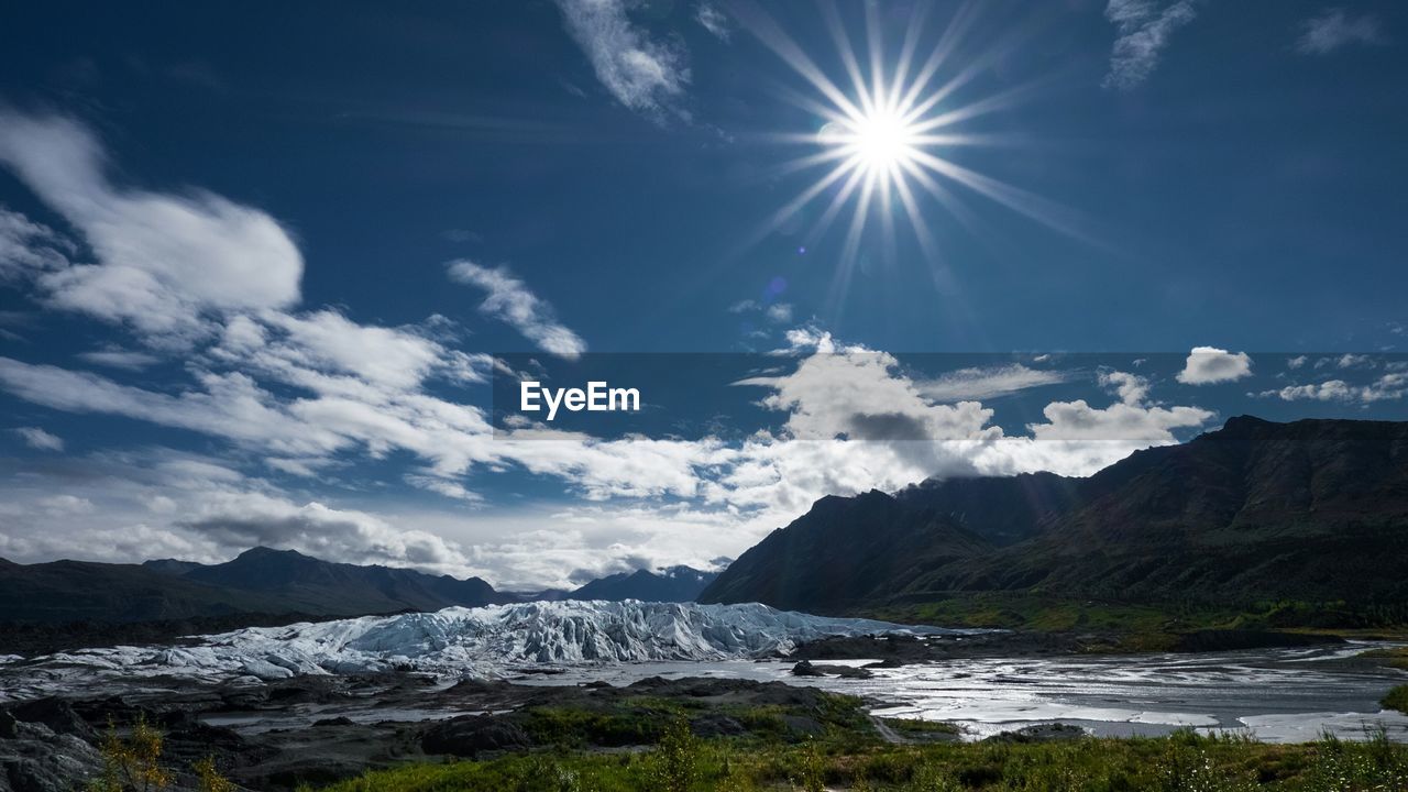 Mountains against sky at matanuska glacier