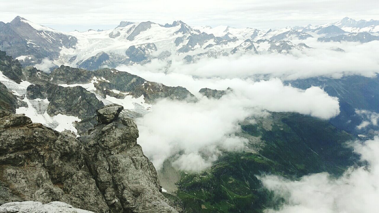 HIGH ANGLE VIEW OF MOUNTAIN RANGE