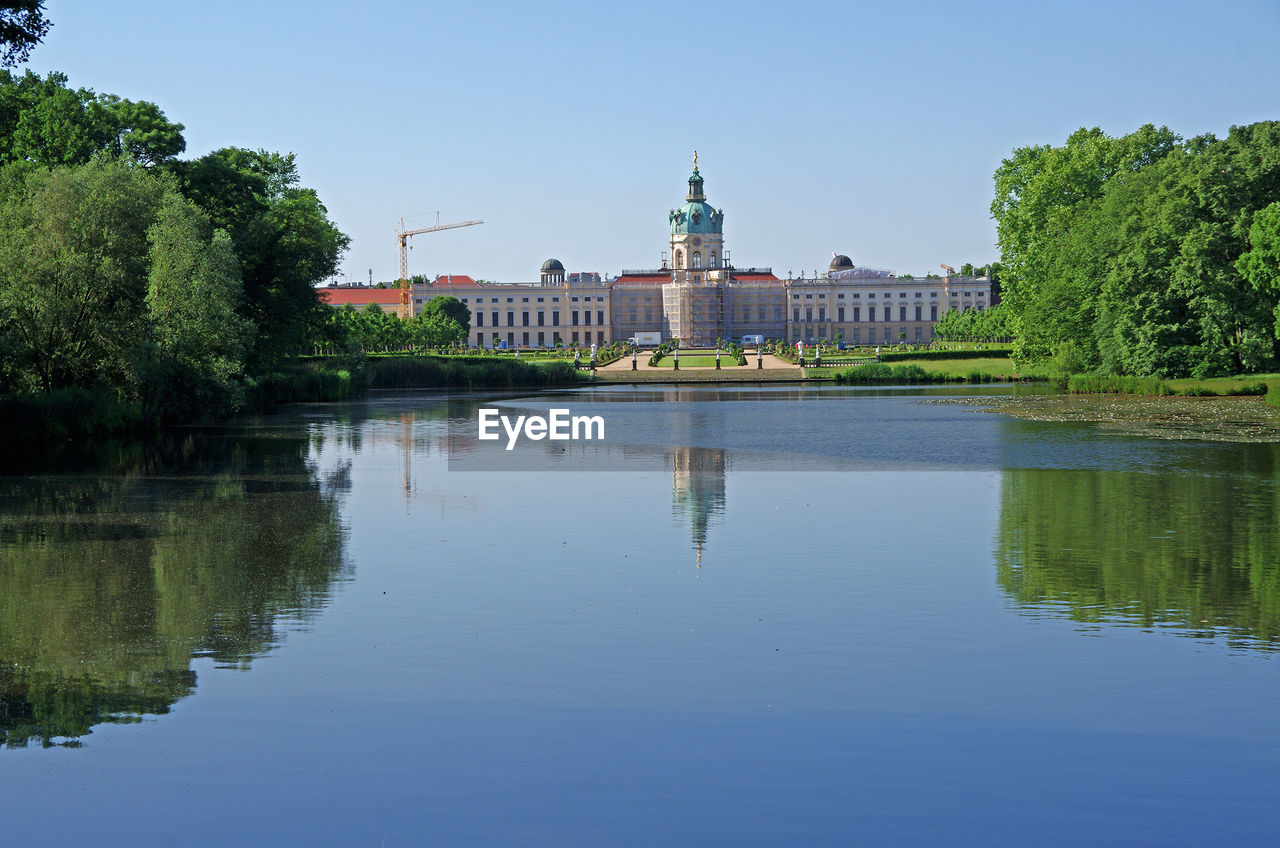 Reflection of buildings in water