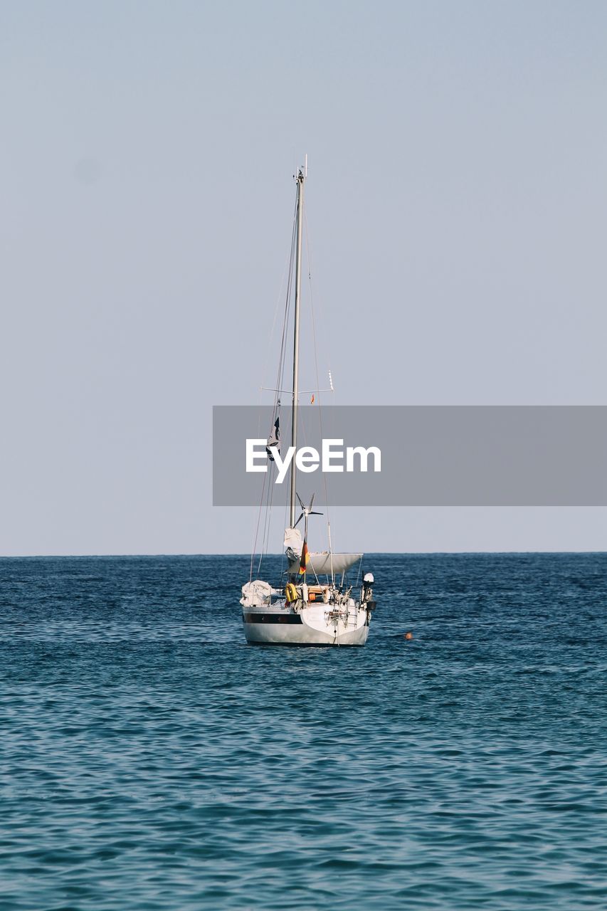 Boat at the calm sea at majorca spain 