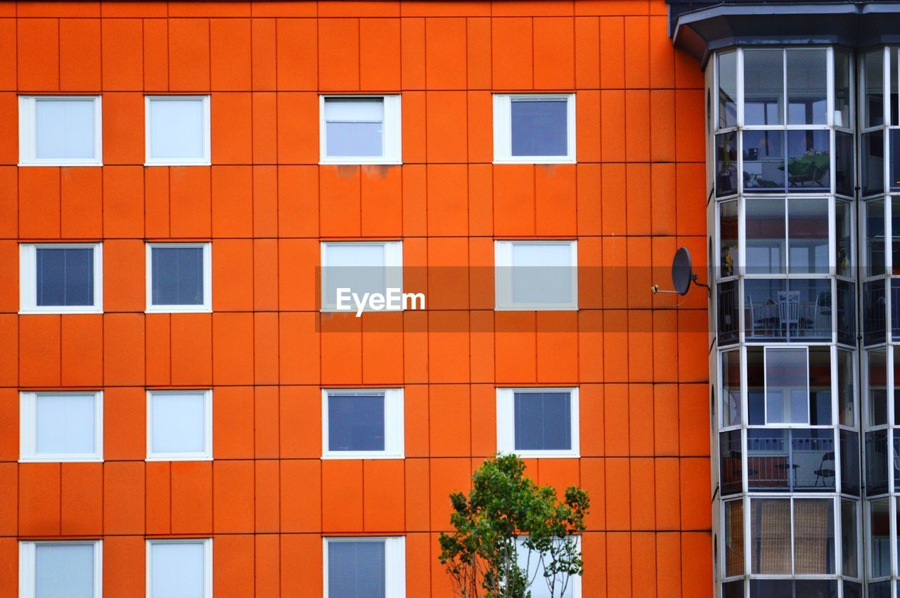 Low angle view of orange building