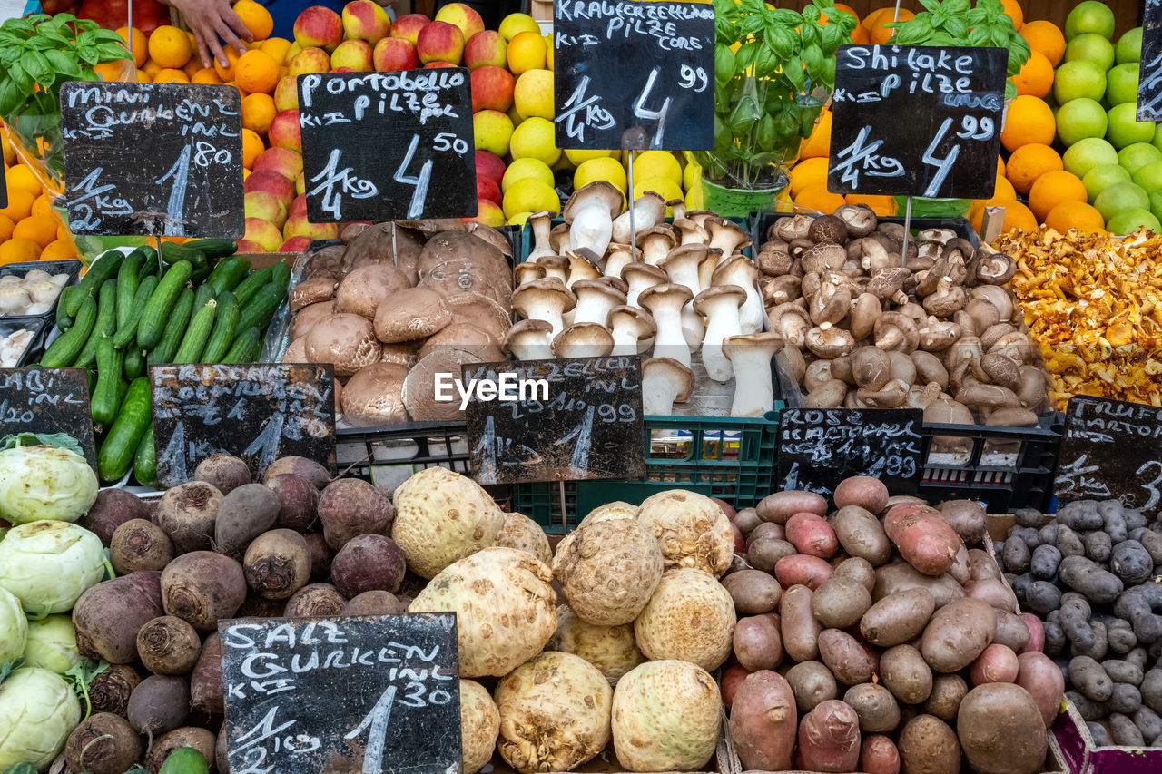 Great choice of fresh vegetables for sale at a market in vienna, austria