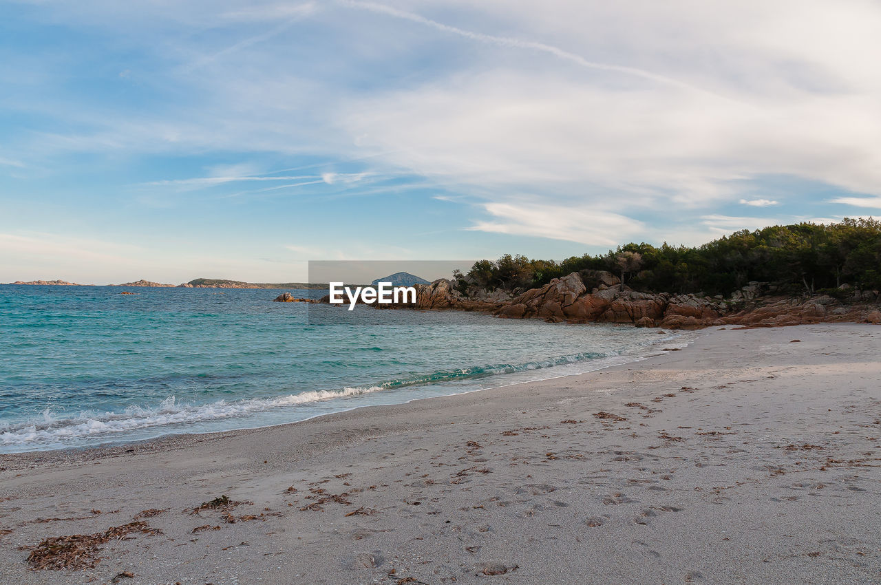 Scenic view of beach against sky