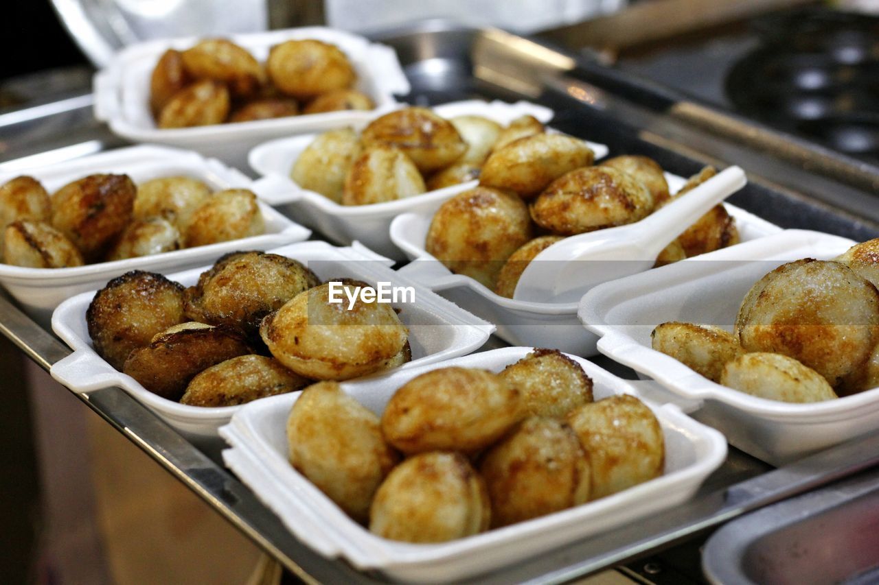 Close-up of food in plates