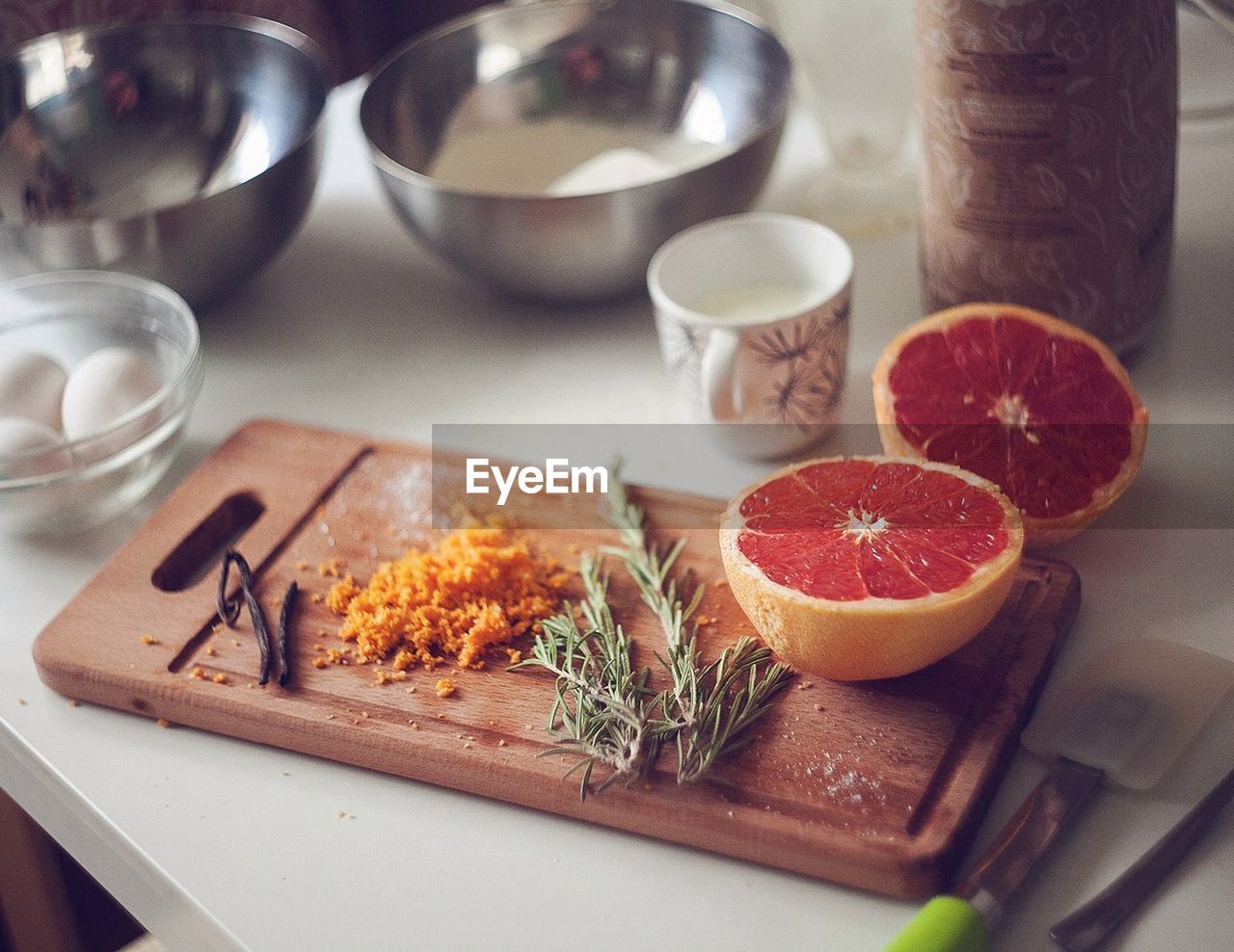 Close-up of fruits served on table