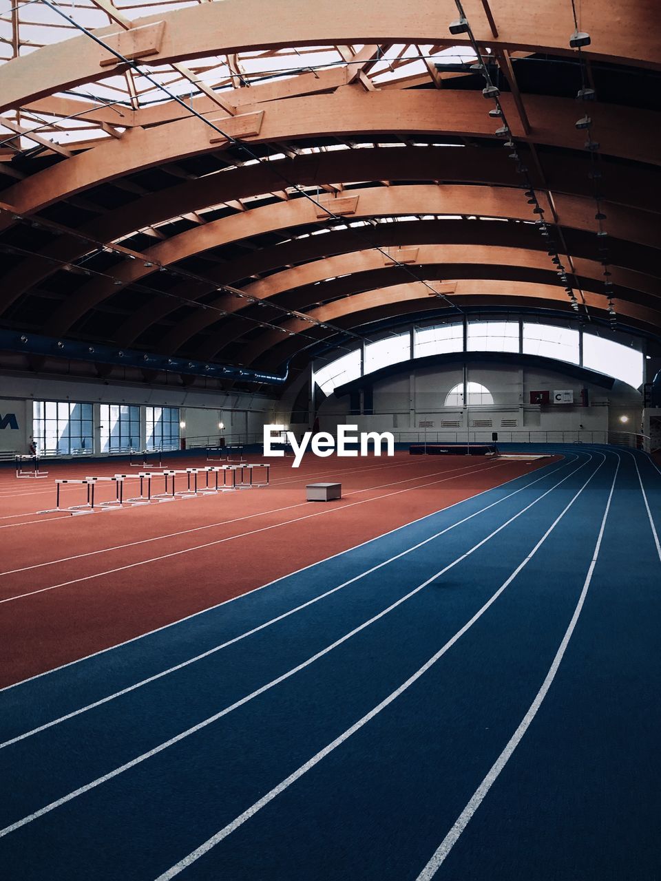 Empty track and field stadium