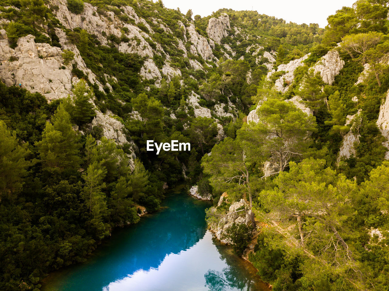 High angle view of lake