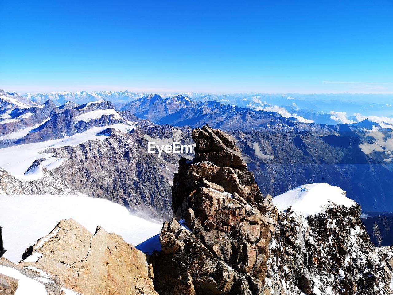 SNOWCAPPED MOUNTAINS AGAINST BLUE SKY