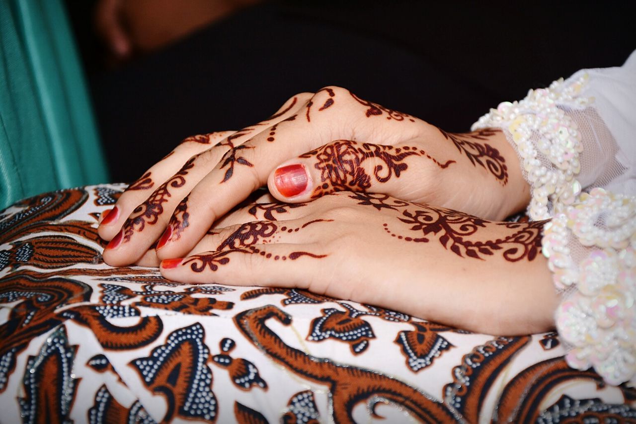 Close-up of tattooed human hands