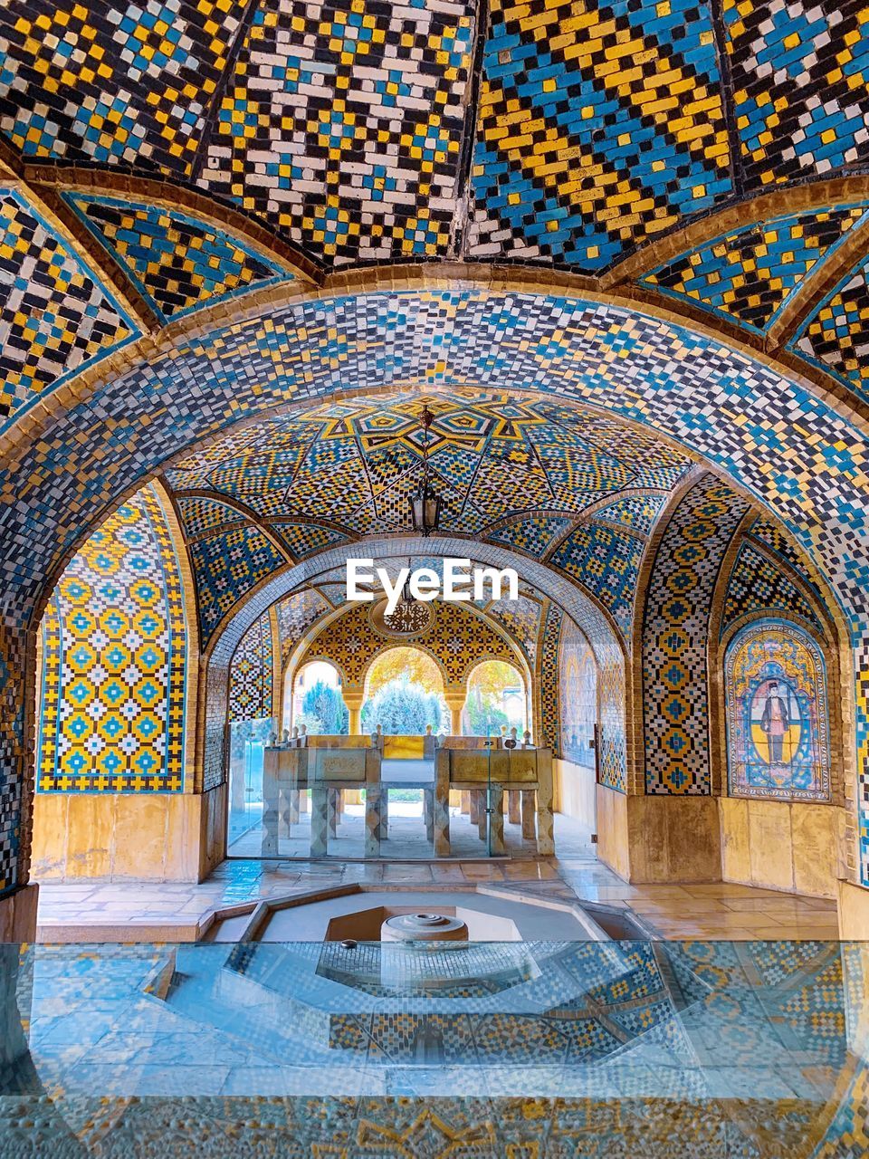 Patterned ceiling and wall in palace