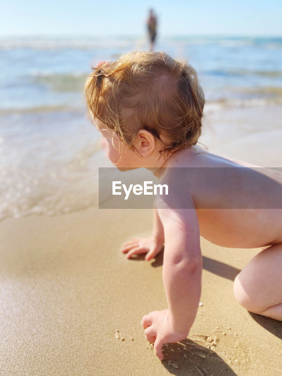 Boy enjoying on beach