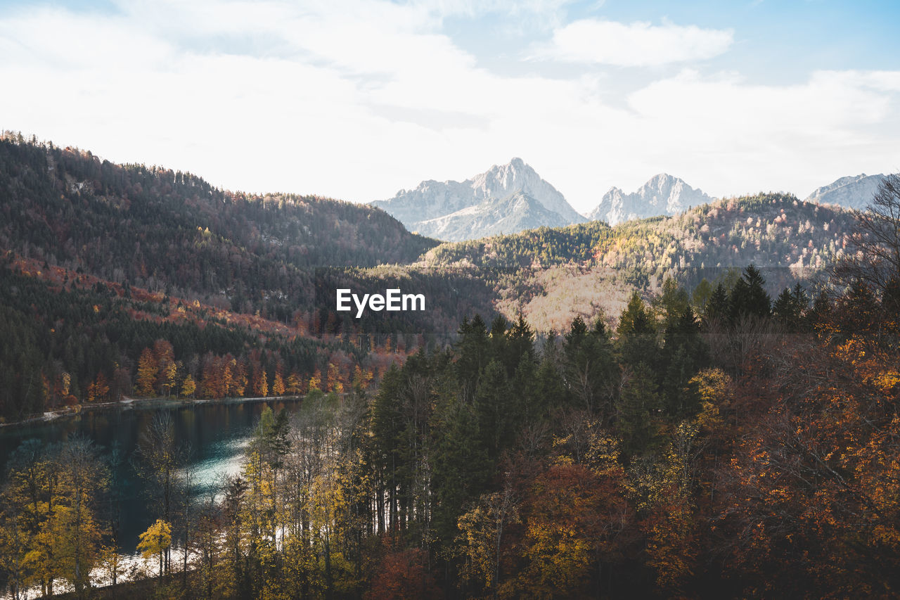 SCENIC VIEW OF LANDSCAPE AND MOUNTAINS AGAINST SKY