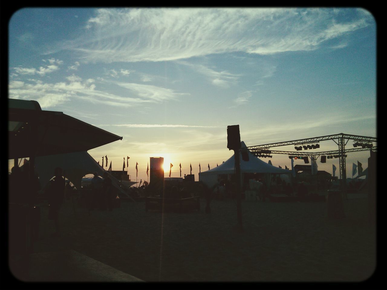 Tents at sunset