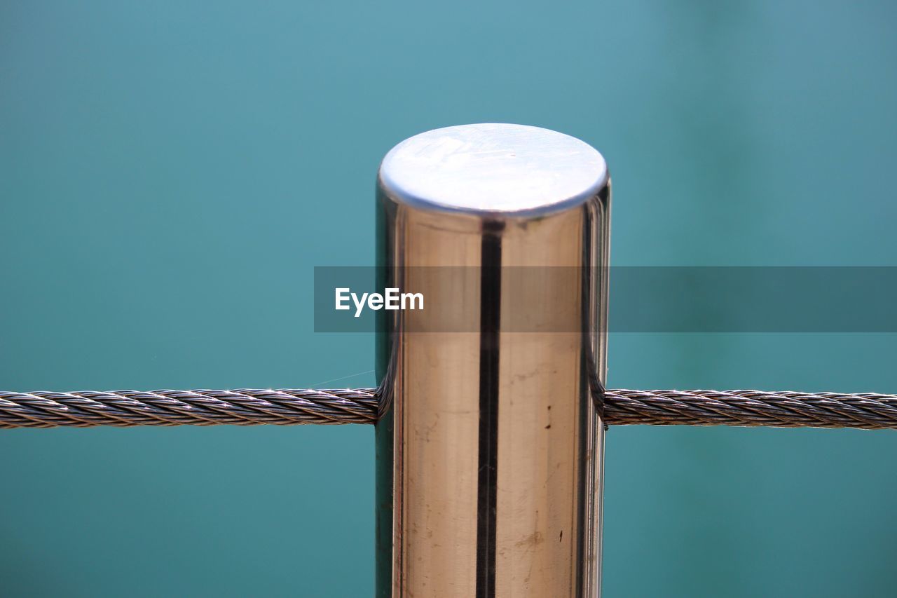 Close-up of steel bollard