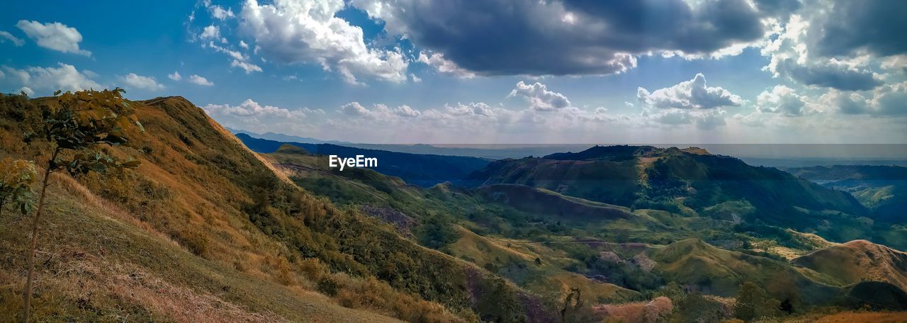 Panoramic view of mountains against sky