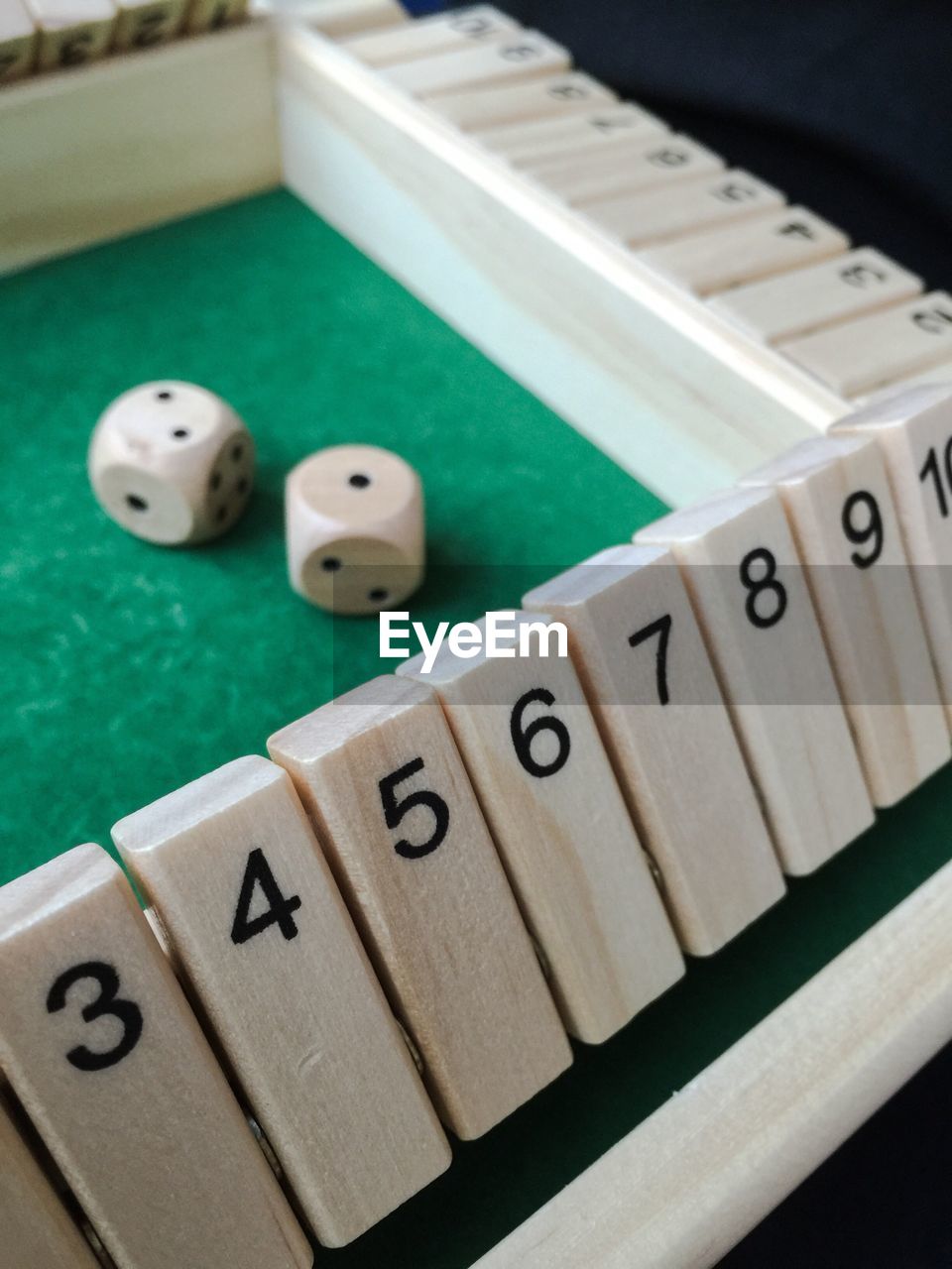Close-up of dice game