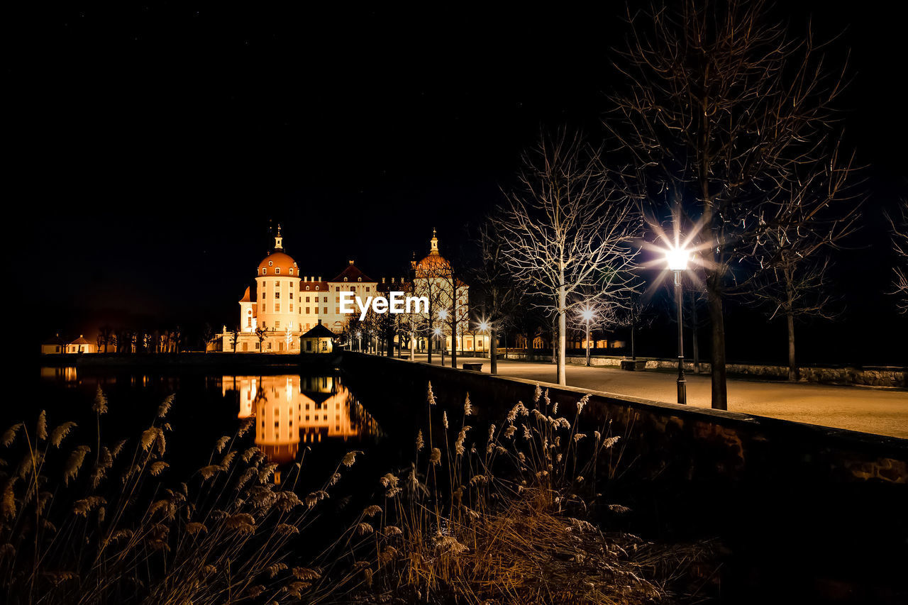 Illuminated city at night