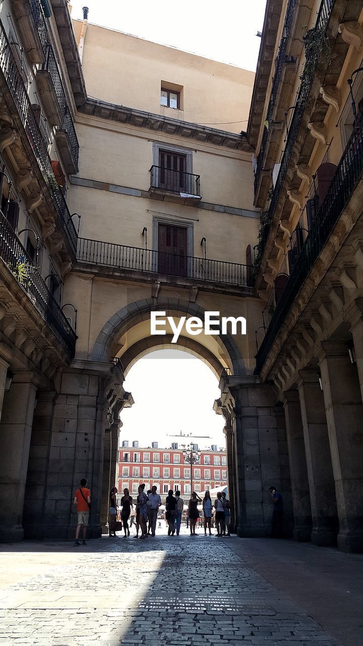 People visiting plaza mayor