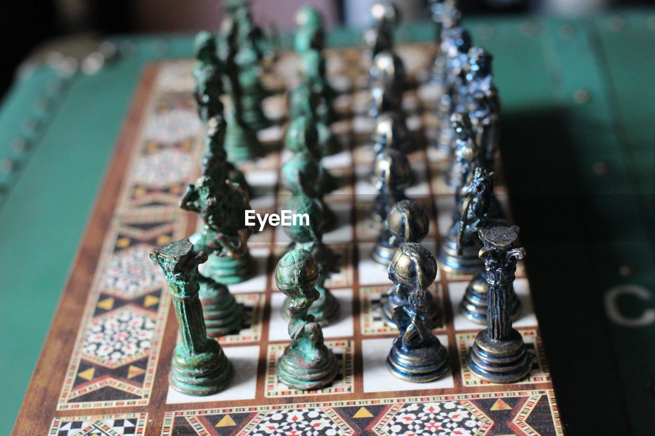 Close-up of chess pieces