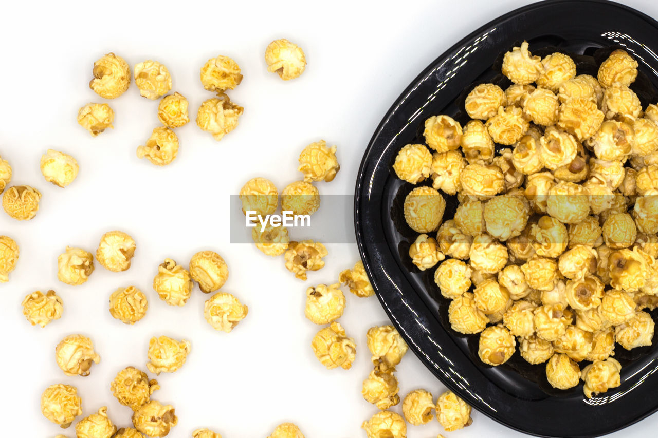 HIGH ANGLE VIEW OF BREAKFAST ON WHITE BACKGROUND