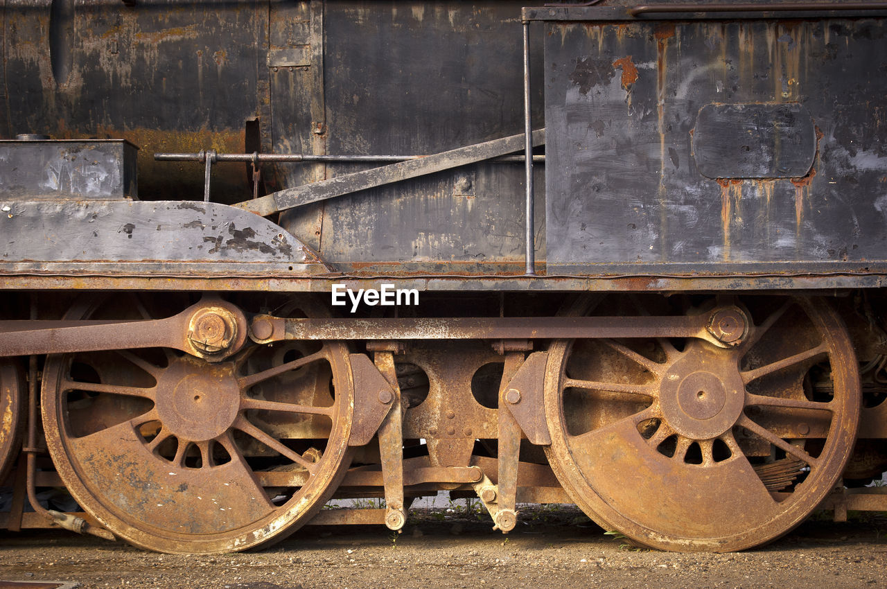 Old train on railroad track