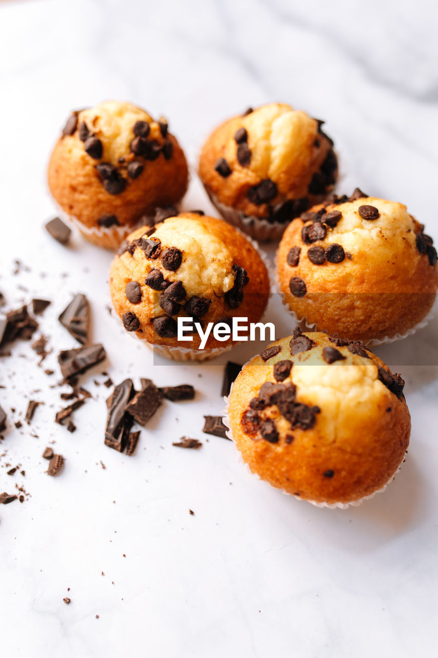 Chocolate chip muffins. homemade baked