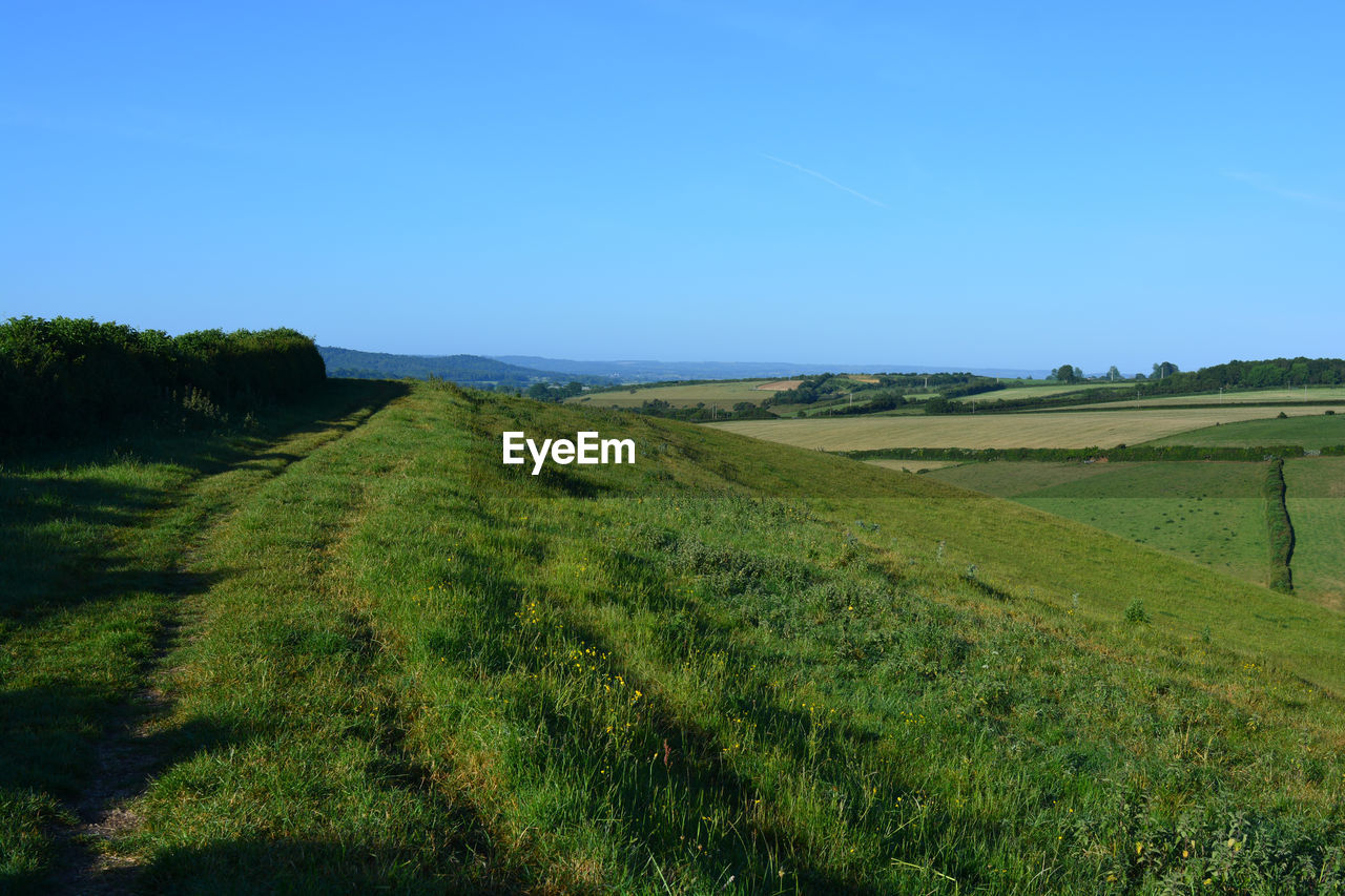 Landscape view from donkey lane track between oborne and poyntington, sherborne, dorset, england