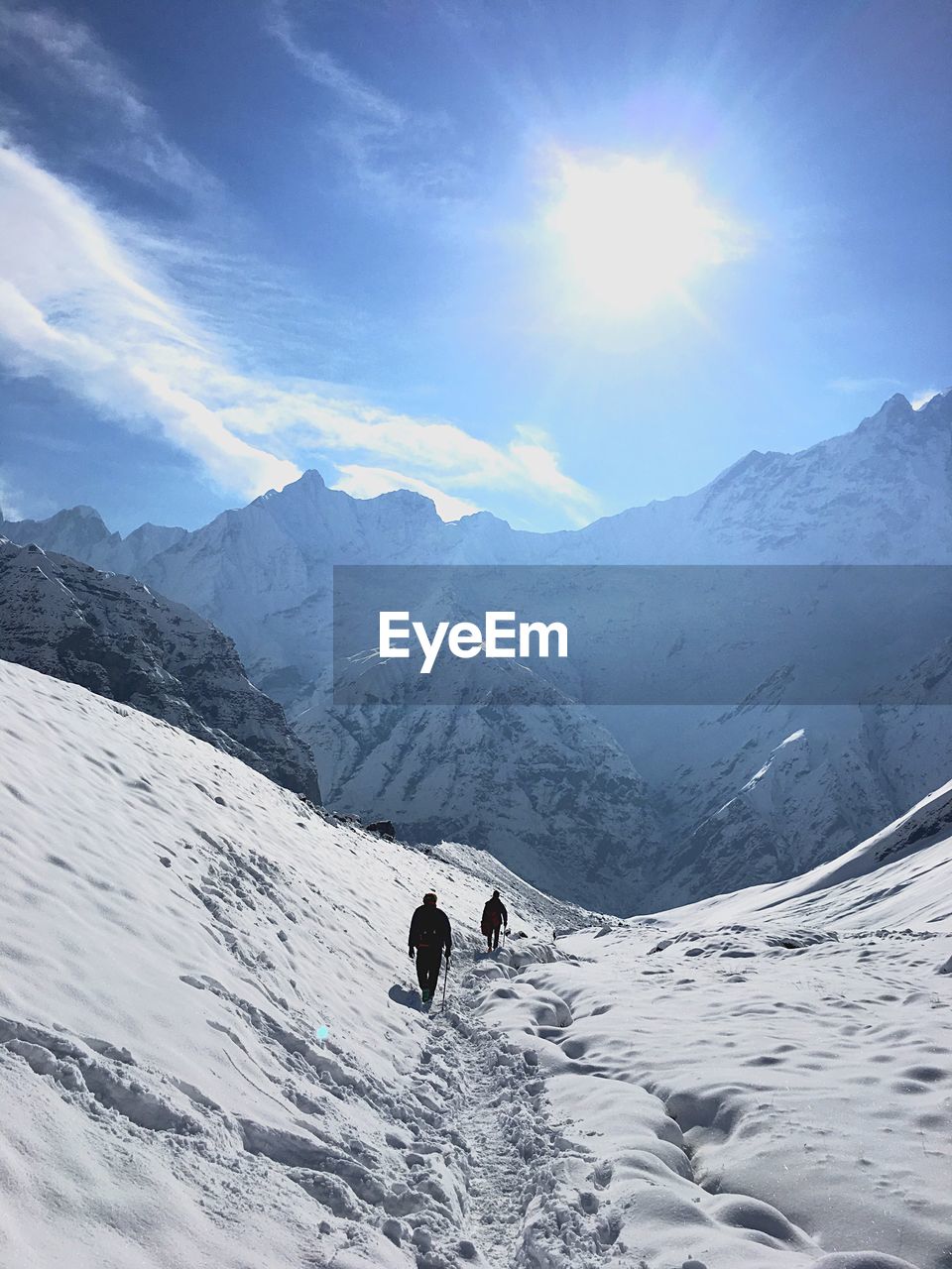 Scenic view of mountains during winter