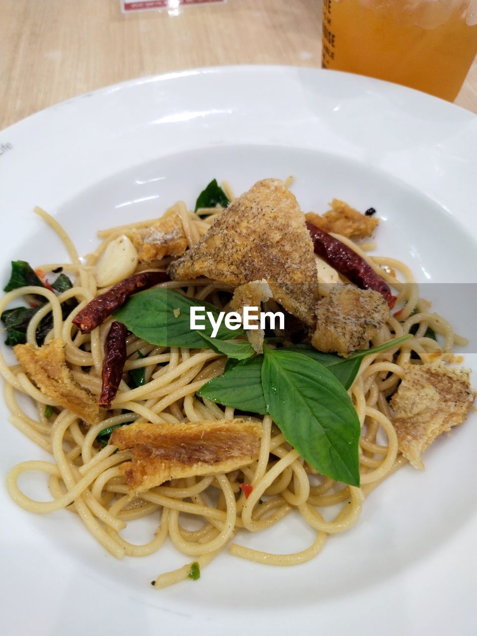 High angle view of meal served in plate