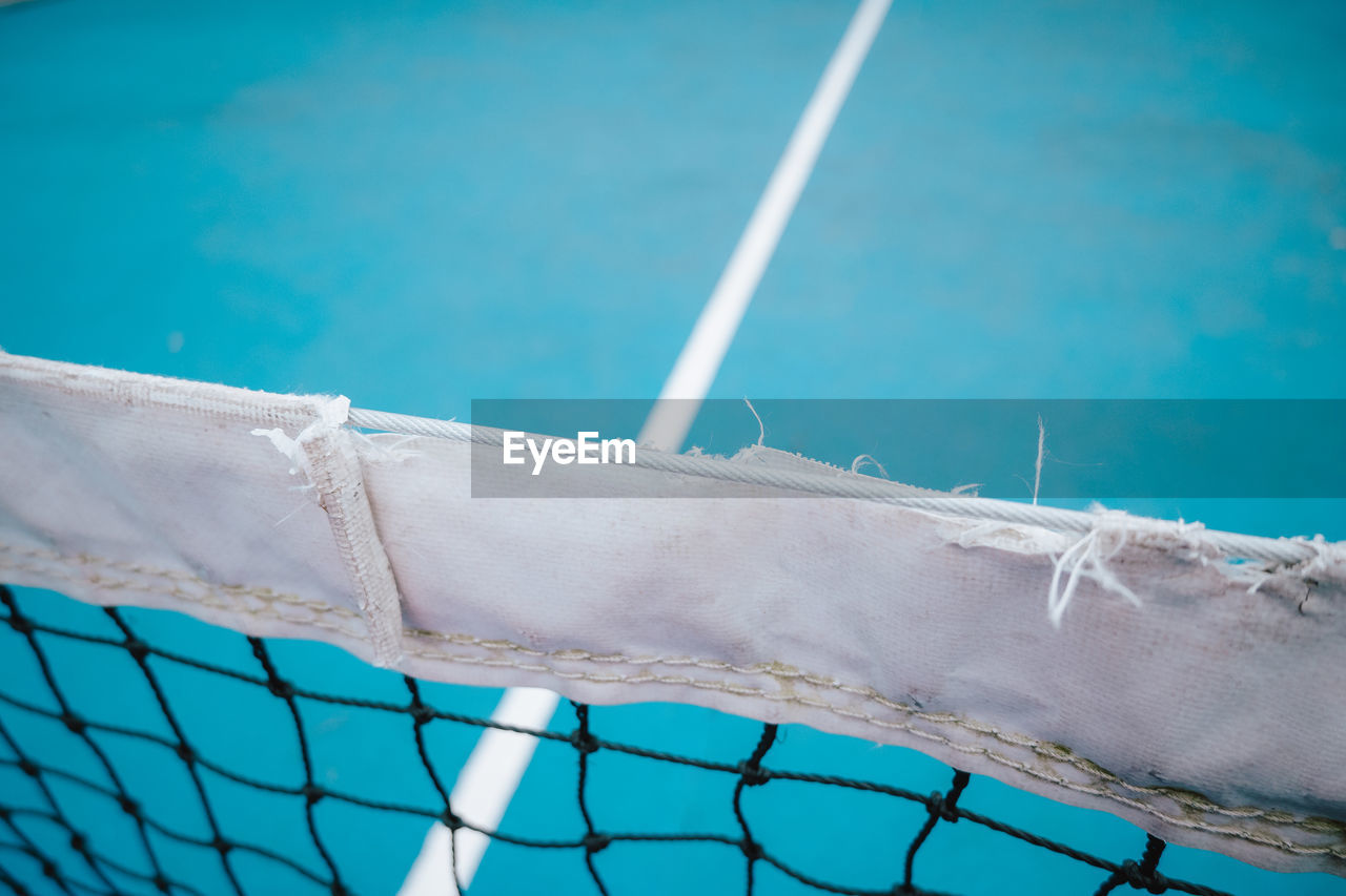 Close-up of tennis court net