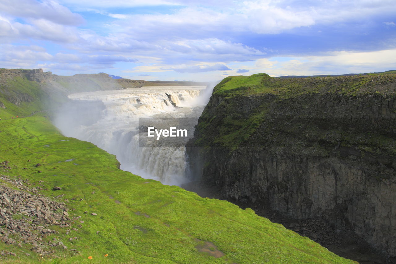 SCENIC VIEW OF FLOWING WATER AGAINST SKY