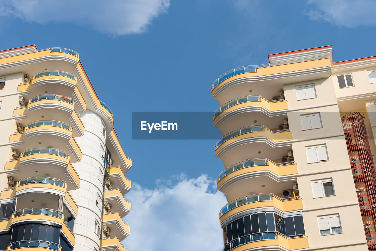 Modern apartment complex. residential real estate in turkey. residential building against the sky.
