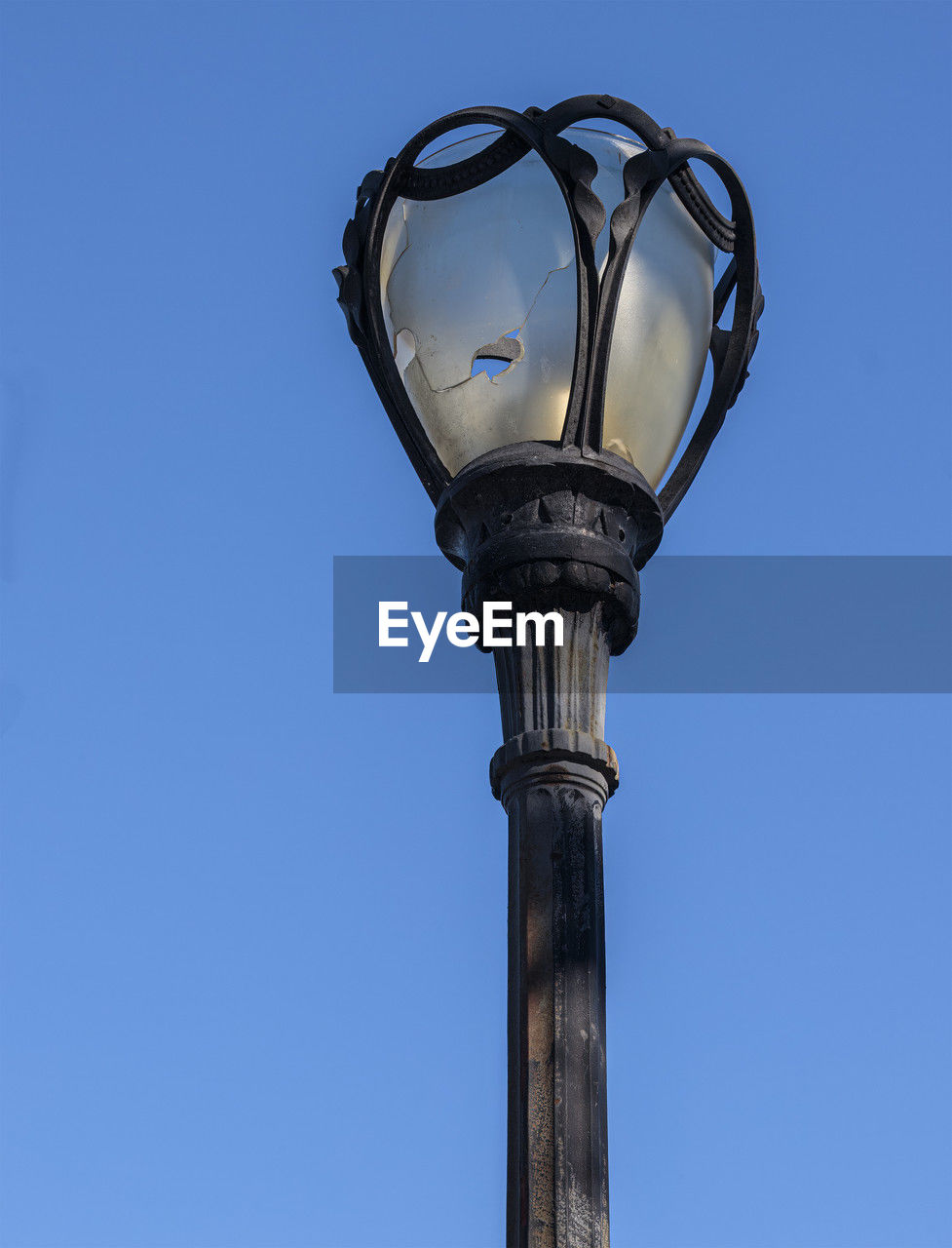 street light, light fixture, blue, lighting equipment, sky, clear sky, lighting, street, no people, low angle view, nature, day, lamp, architecture, outdoors, light, copy space, sunny, metal