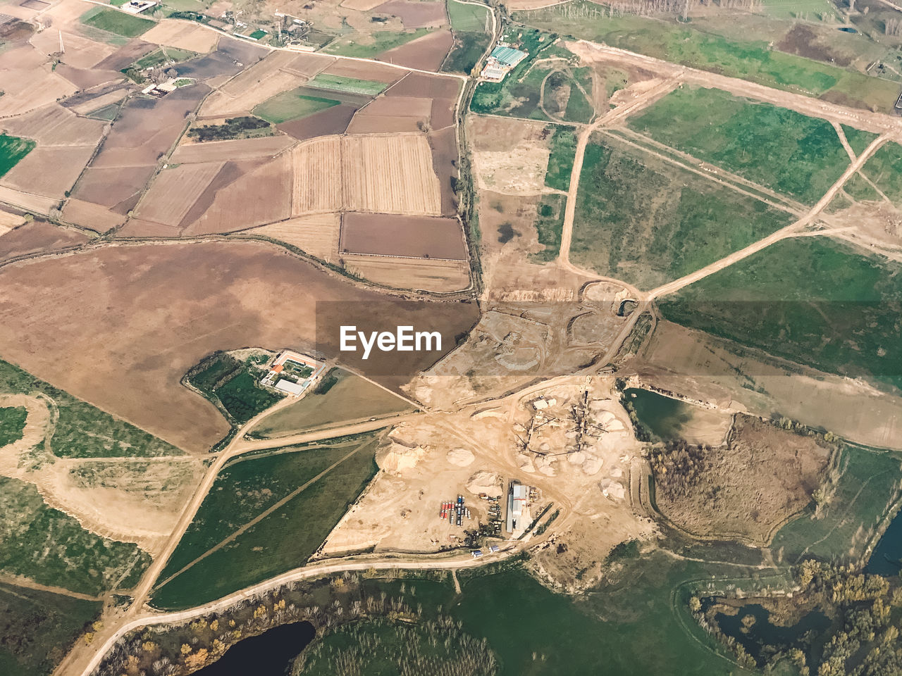 High angle view of agricultural field