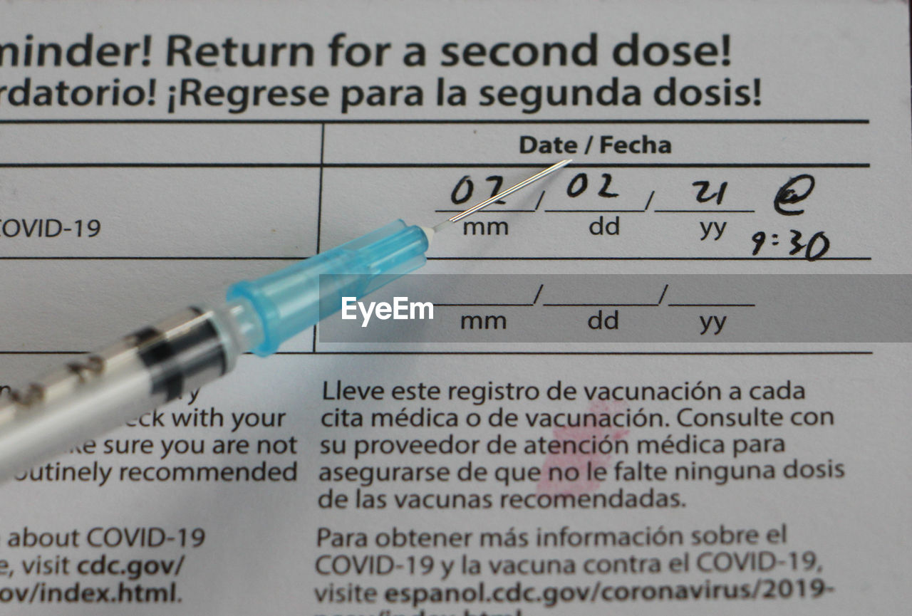 Covid 19 vaccine card