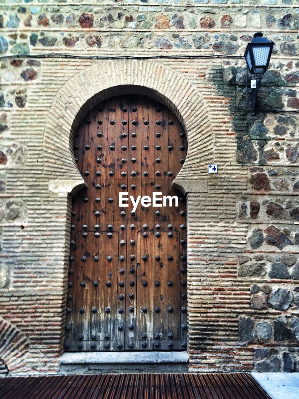 Full length view of strong wooden door